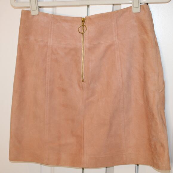 INTERMIX -NWT- Suede Talia Lace-Up Mini Skirt in Blush Pink | 6 - Picture 7 of 11